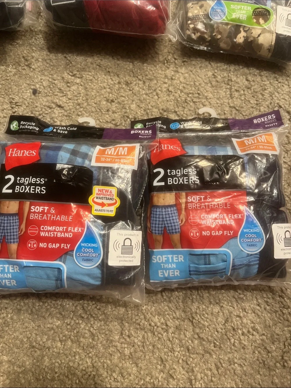 Hanes Men’s 2-Pack Tagless Boxers - Blue Plaid